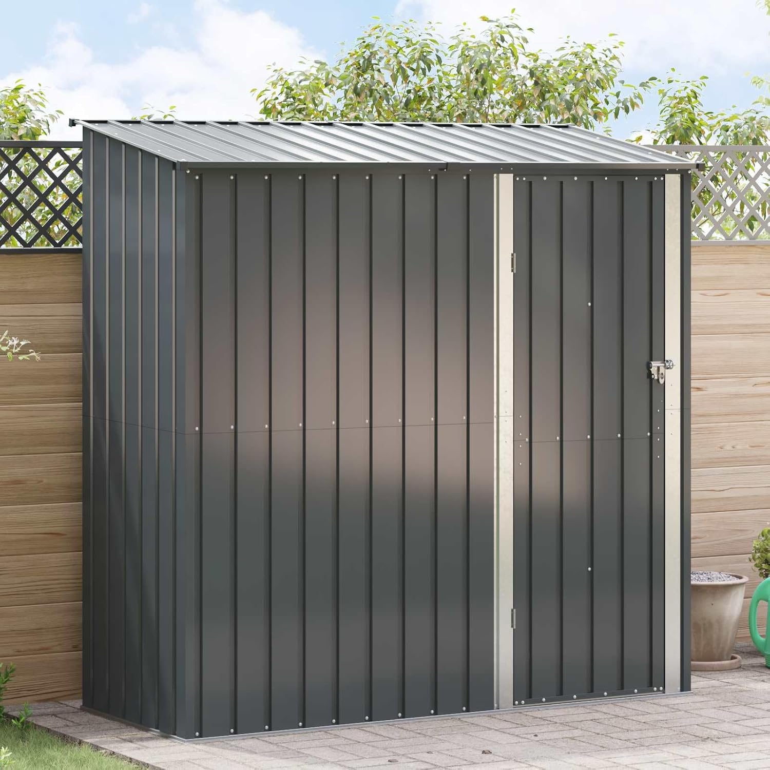 vidaXL - Cabanon anthracite - 203x85,5x200 cm - métal, résistant, moderne