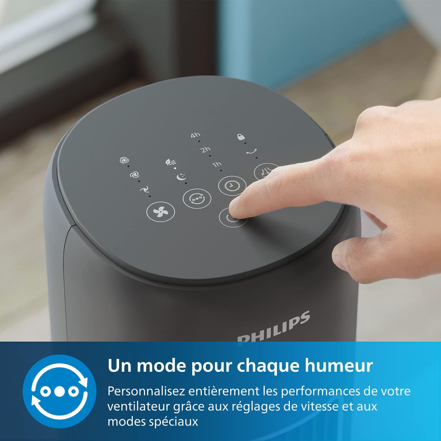 Philips - Série 5000 - 105 cm - ventilateur tour, télécommande, silencieux, minuterie, modes, aromathérapie - CX5535/11