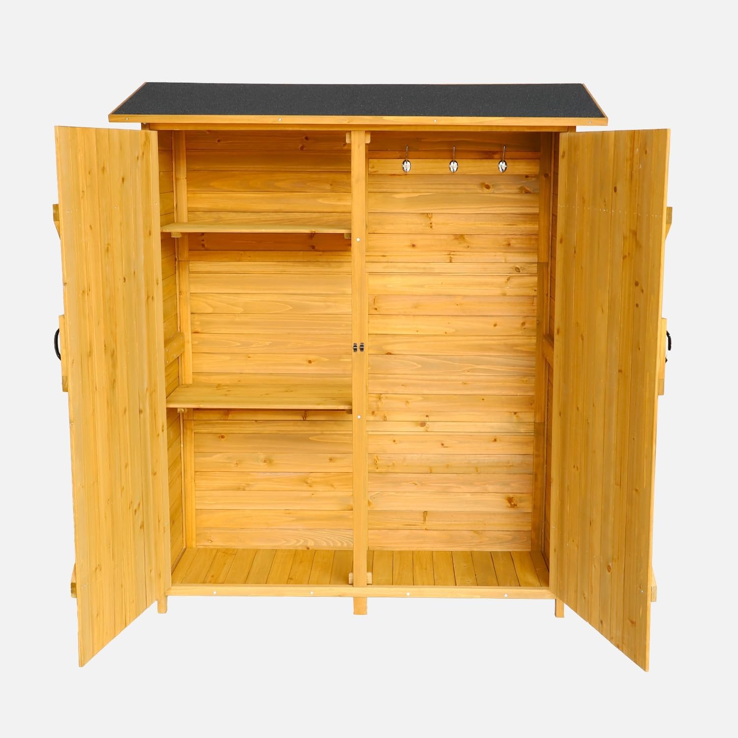 sweeek - Abri de jardin bois, 4 espaces, 140x50x162cm