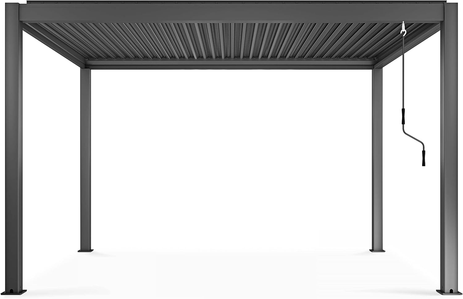 Oviala - Pergola bioclimatique 3x4m autoportée - 2 stores - gris
