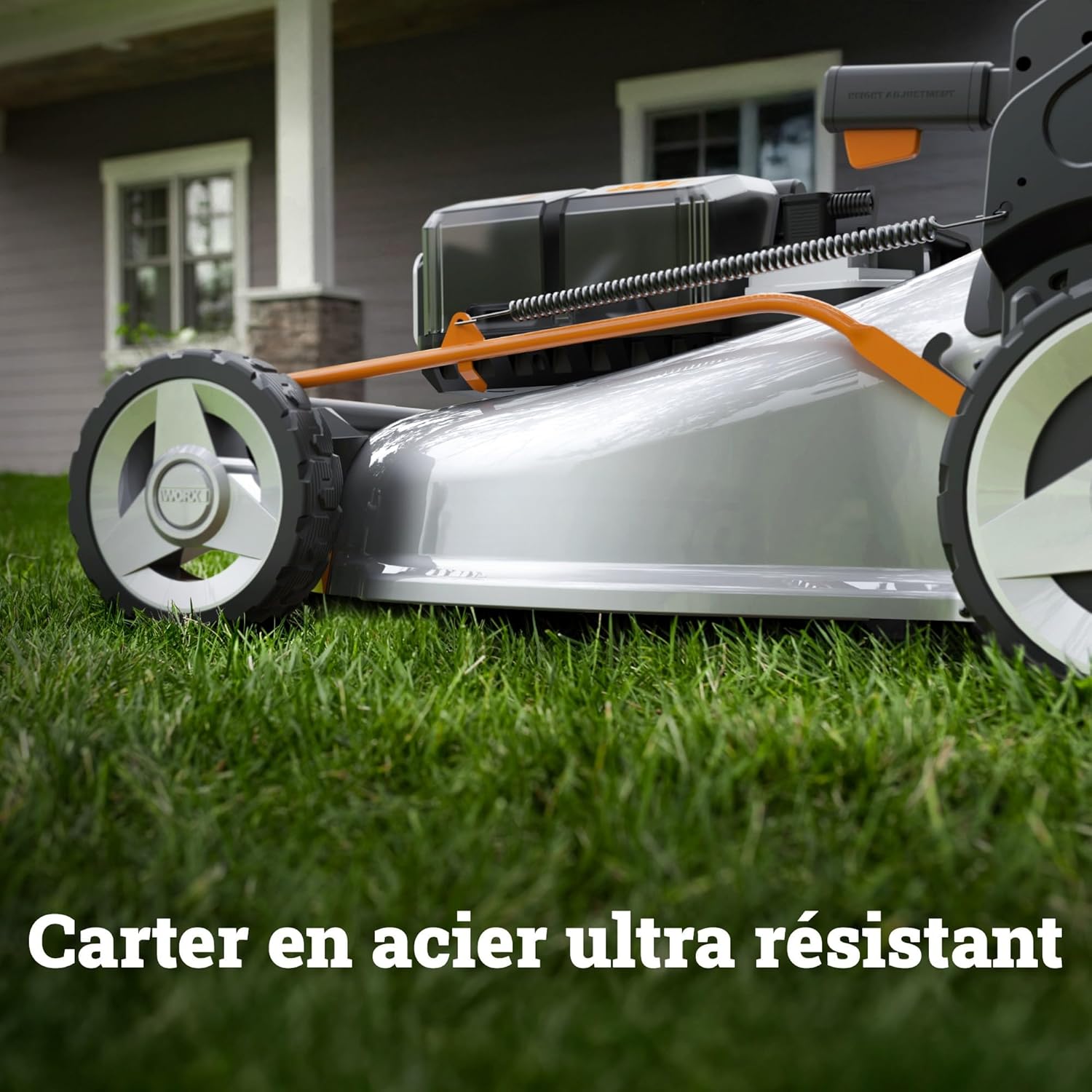 WORX - tondeuse sans fil série Brushless - 51 cm - 1000m², 70L, mulching, 7 coupes, 4x20V, WG761E