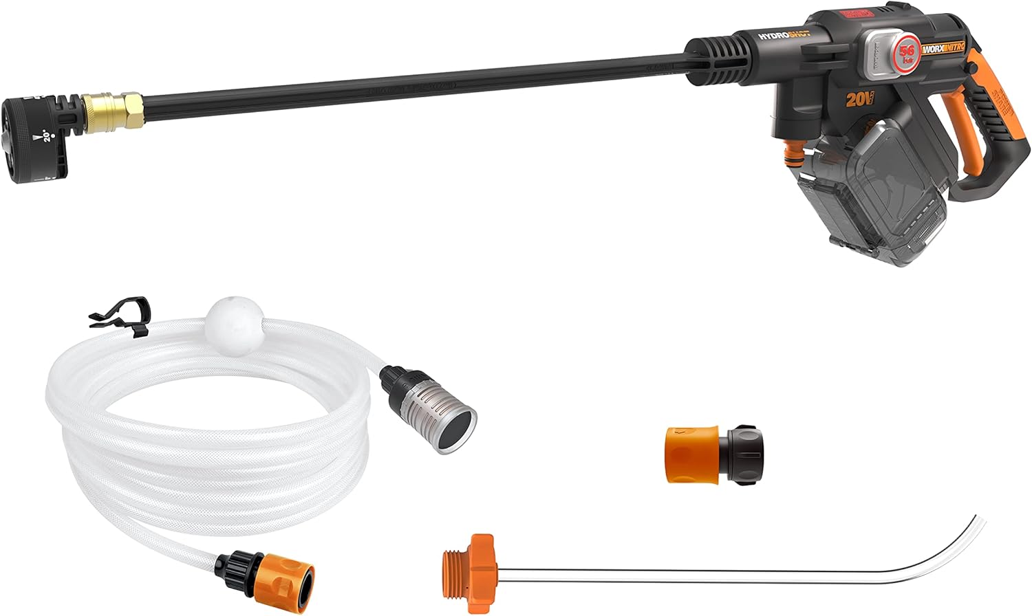 WORX - Hydroshot 20V - mobile, tuyau 6m, lance longue, WG633E.9
