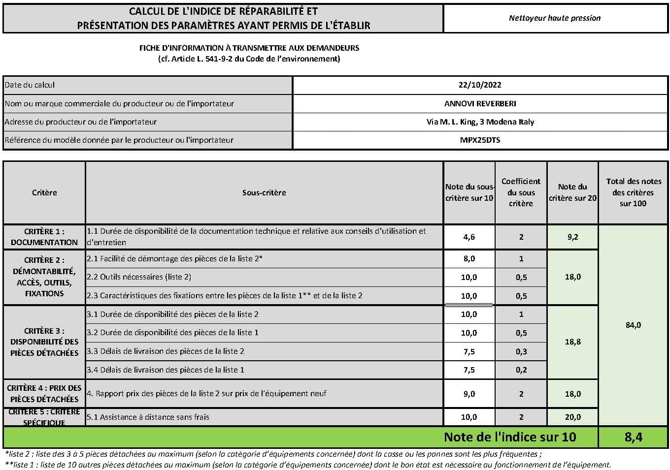 Michelin Nettoyeur Haute Pression MPX25DTS avec Dualtech System (2500 W, 150 bar, 810 l/h)