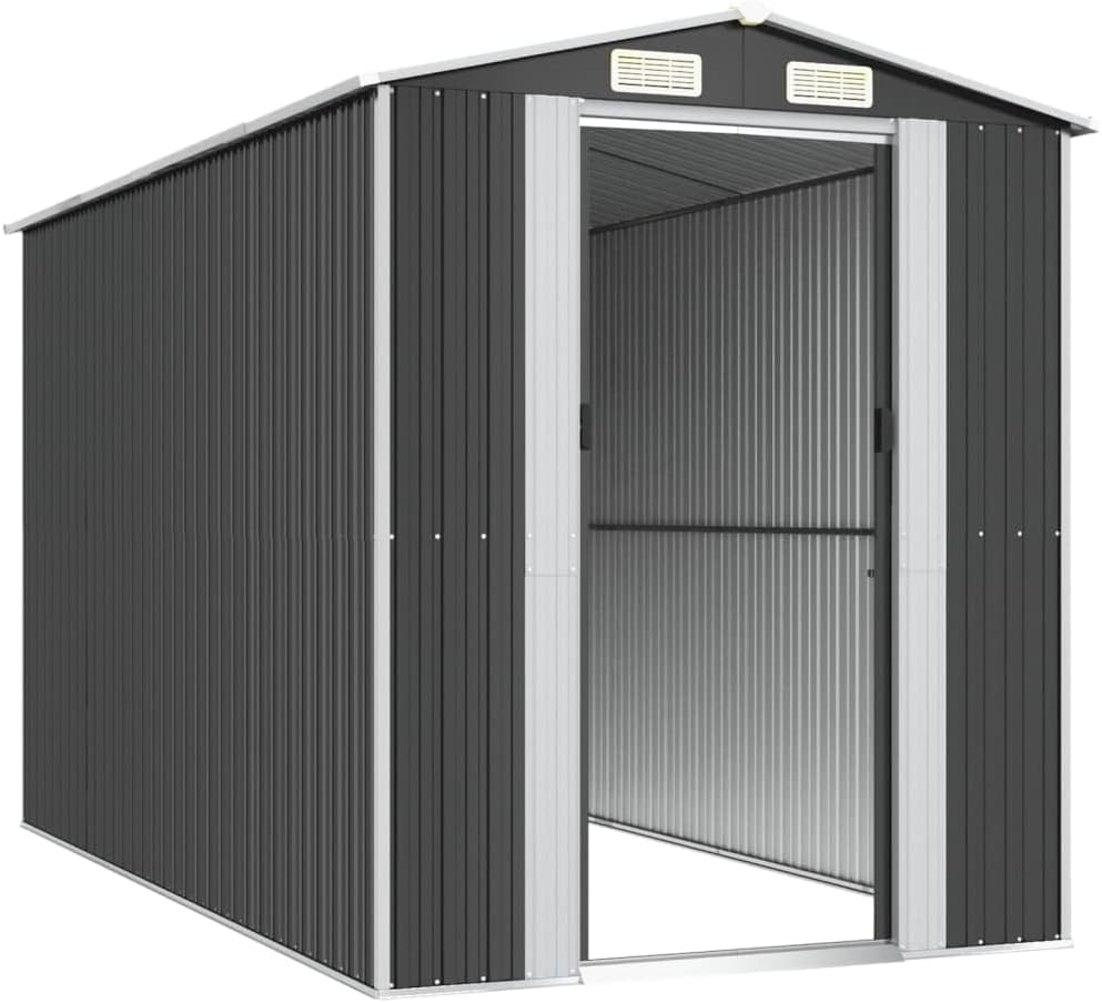 Abri de jardin - anthracite, 192x357x223 cm, acier galvanisé, 3147451