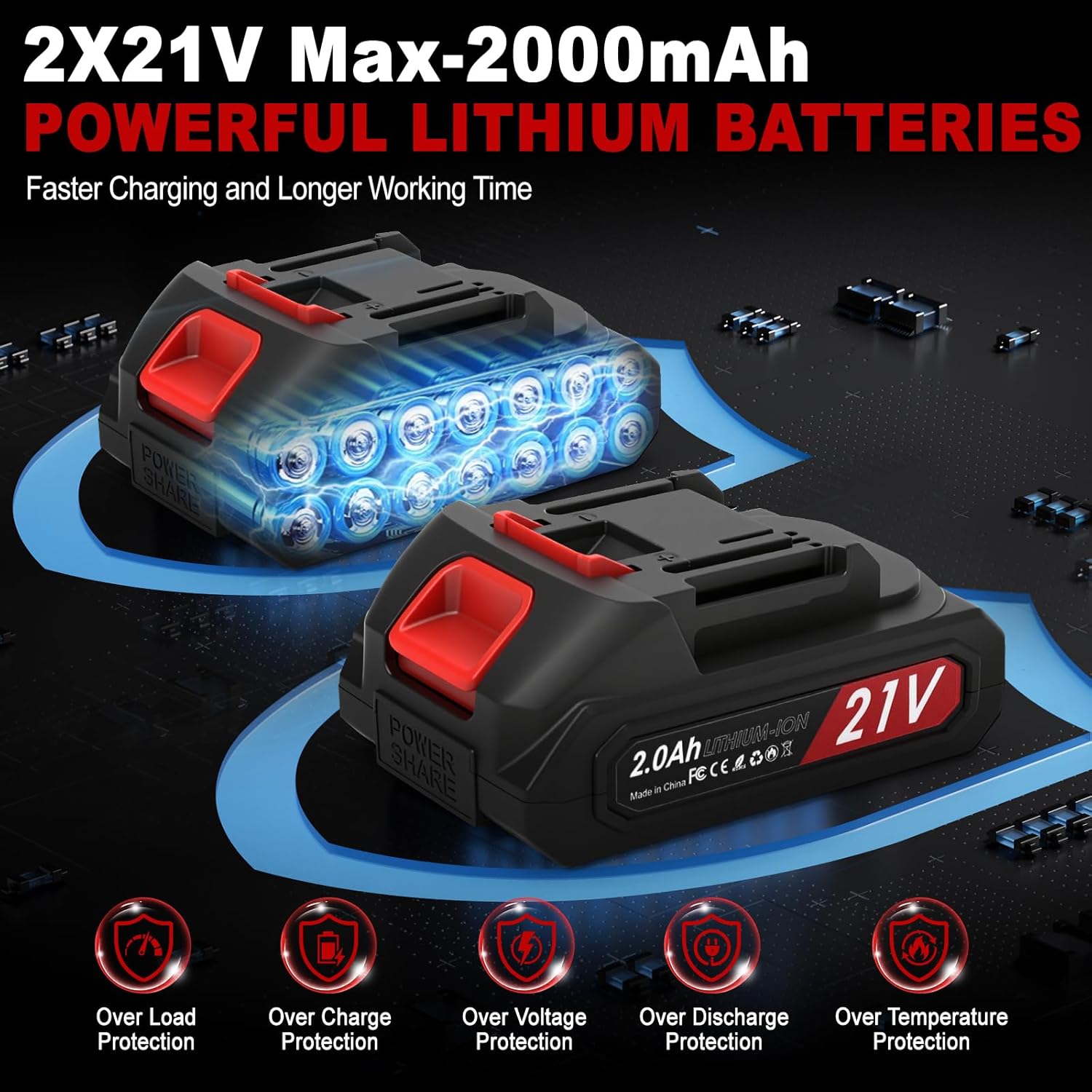 Panthem - mini élagueuse télescopique 4 en 1 - 4,1 m - moteur brushless, 2 batteries, sécateur 55 mm, compatible Makita 