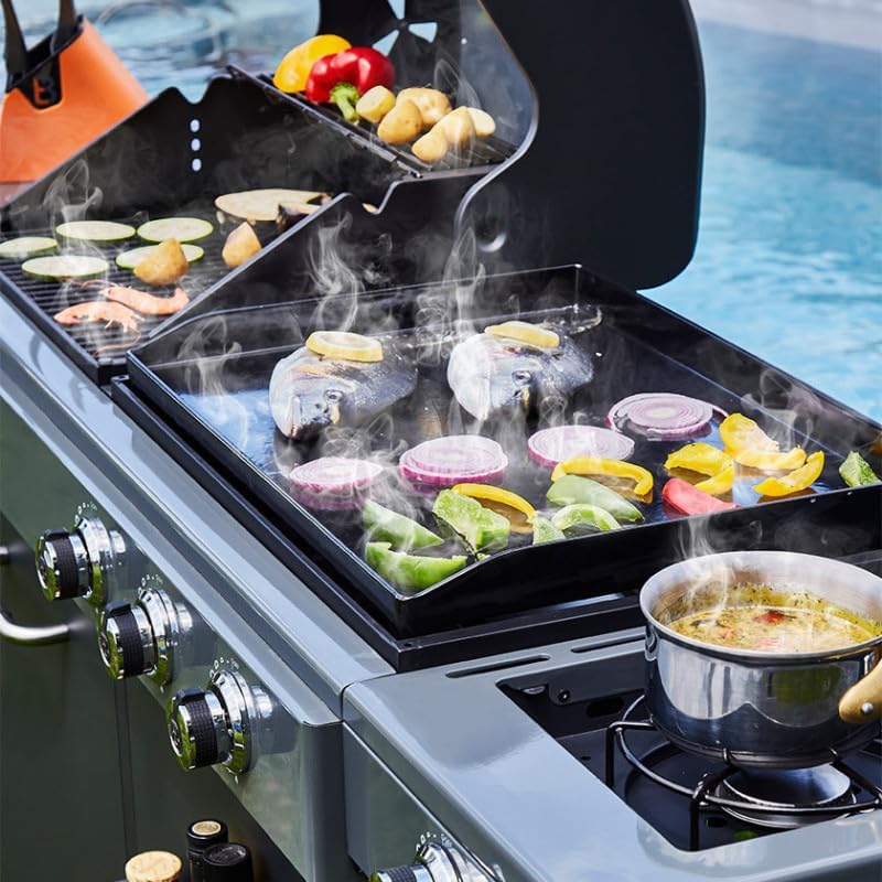 Favex - Brasero Bi-Energy XL - 60x42 cm - gaz/charbon, 3 brûleurs, housse