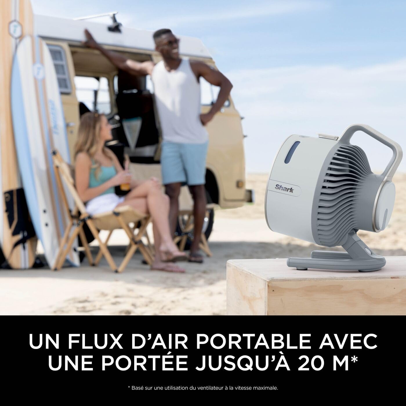 Shark FlexBreeze HydroGo, ventilateur brumisateur portable, rafraîchisseur d'air silencieux intérieur/extérieur, discret et durable, avec/sans fil, léger, 5 réglages de vitesse, Colombe FA050EUDV