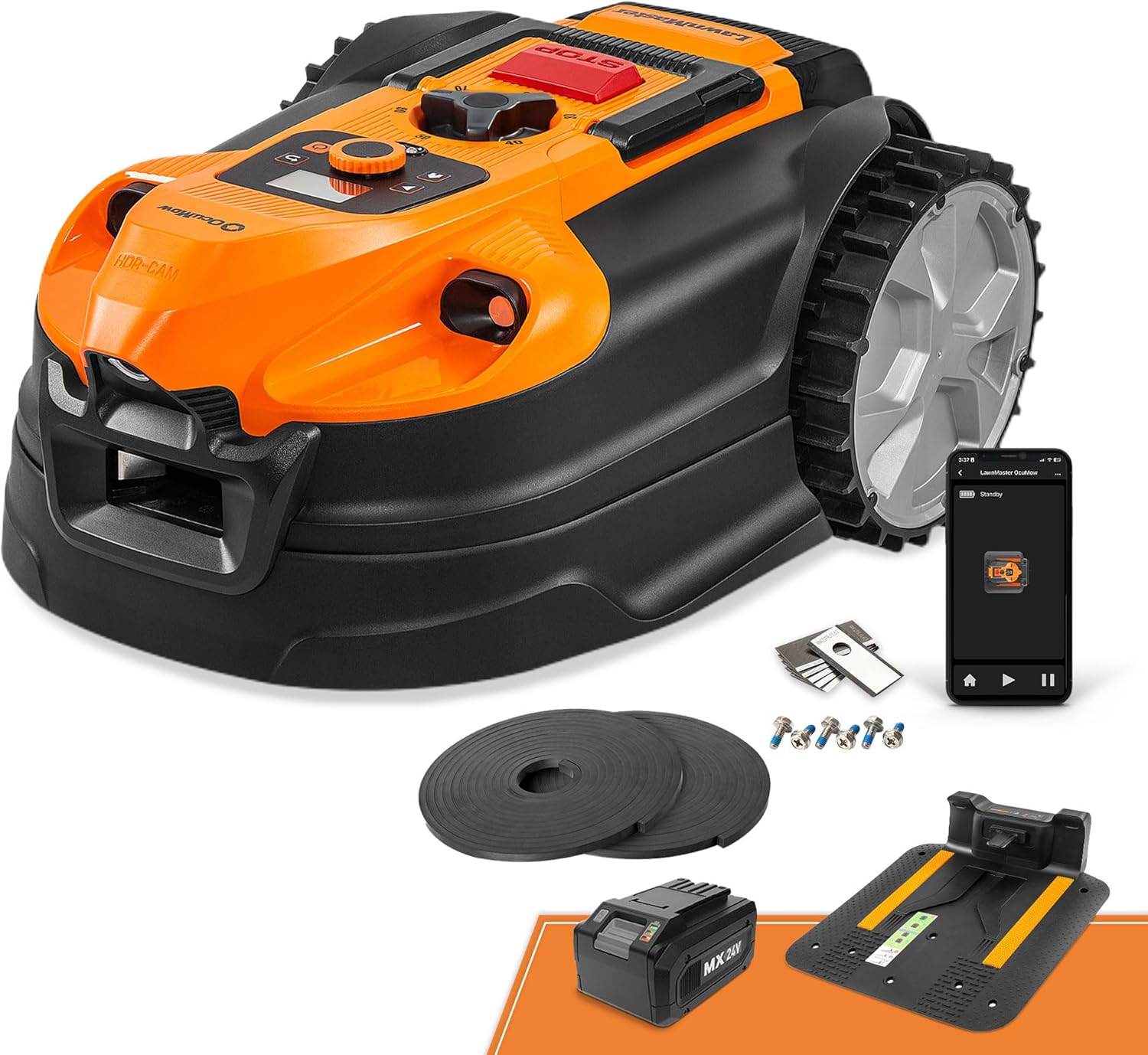 LawnMaster - OcuMow 18 - 800㎡, sans fil, navigation optique, évitement obstacles, app control 8007A/18T