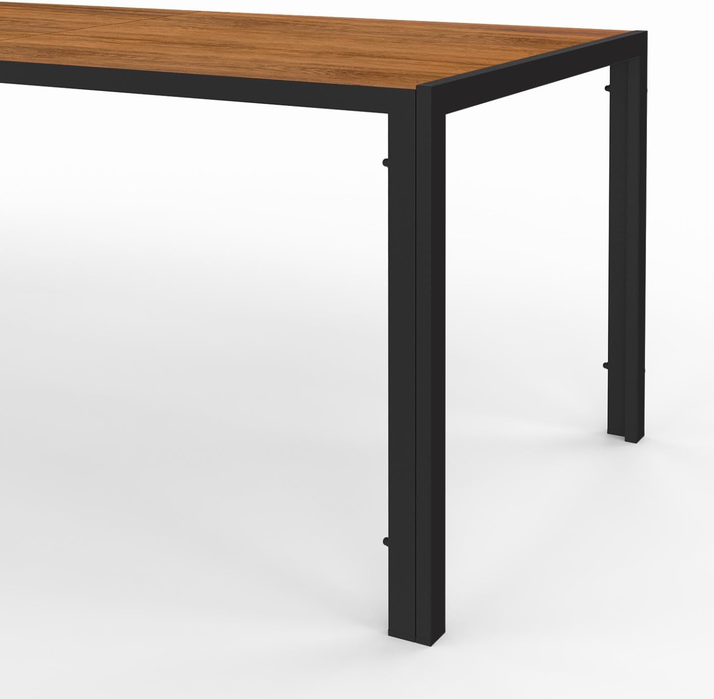 IDMarket - Noumea - Table 190 cm et 8 chaises empilables, plateau verre effet bois