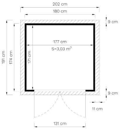 Alpholz - Cabane à outils Alisha - bois - toit double pente, panneaux préfab