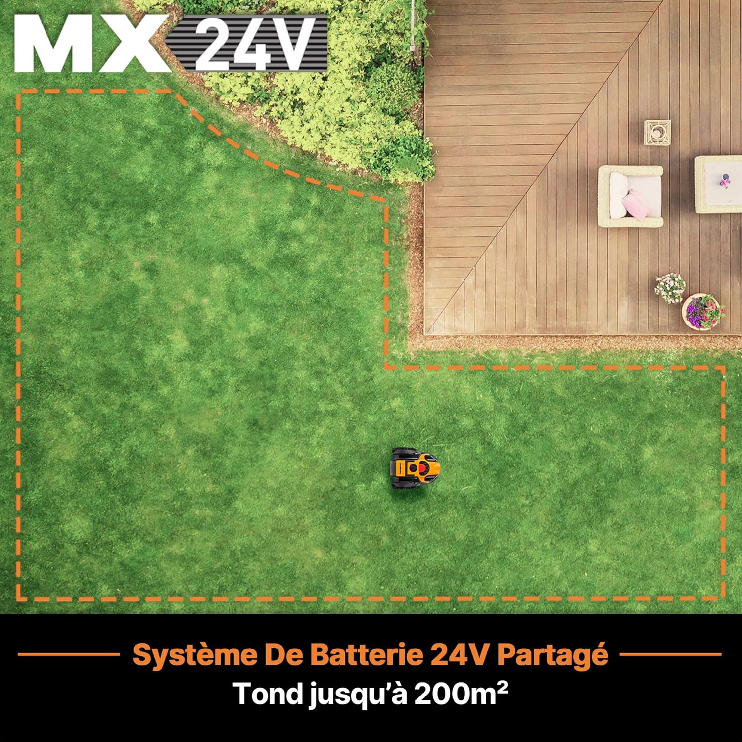 Lawnmaster - OcuMow série 16 - 200㎡ - robot tondeuse sans fil, évite obstacles VBRM16 Plus