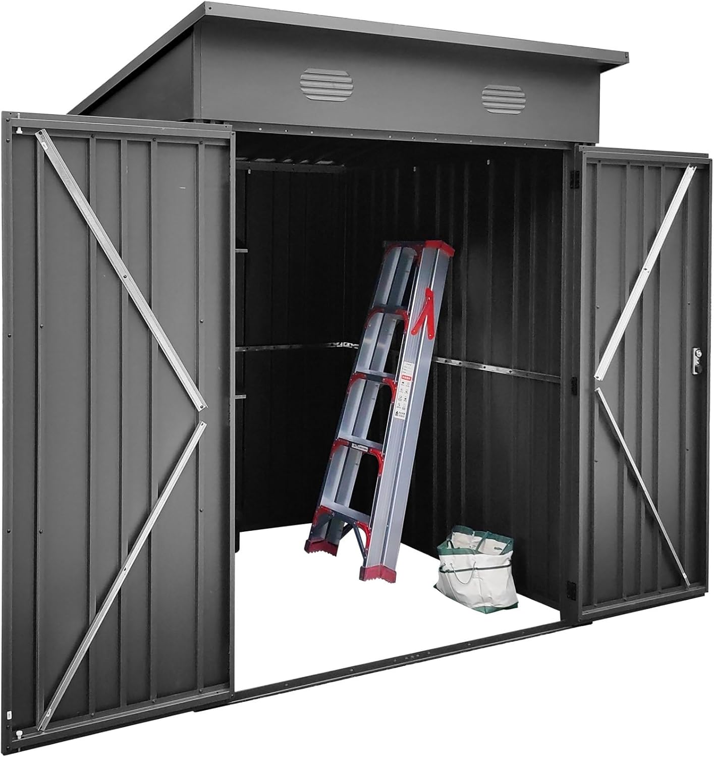 Hoggar - abri Pioneer - 162x174x207cm - métal, portes renforcées, serrure à clé, plafond robuste, 2,82m² - Y30