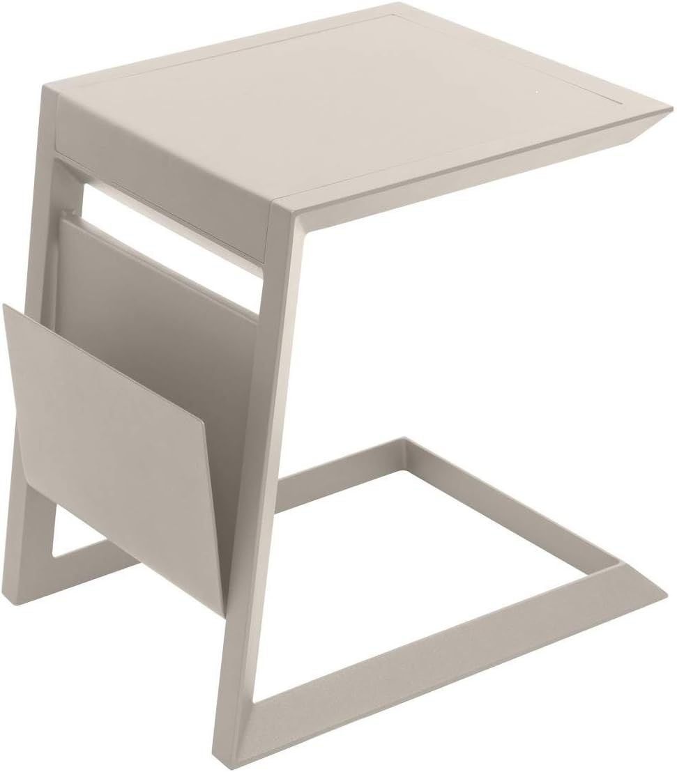 Hespéride - Allure table de jardin carrée 55x45x55cm aluminium argile