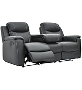 Vente-Unique Canapé Relax 3 Places Evasion Cuir Gris Anthracite