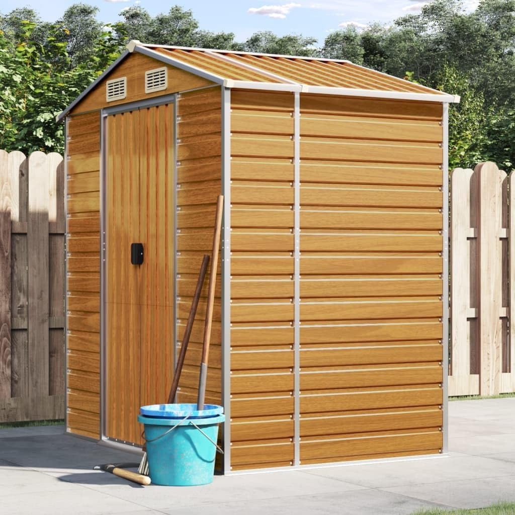 vidaXL Abri de Jardin Marron Clair 191x130x198 cm Acier galvanisé