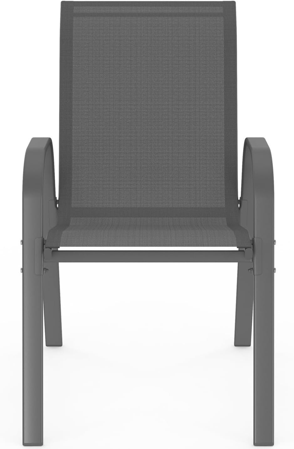 IDMarket - Madrid salon de jardin carré 130 cm, 8 chaises empilables, gris anthracite