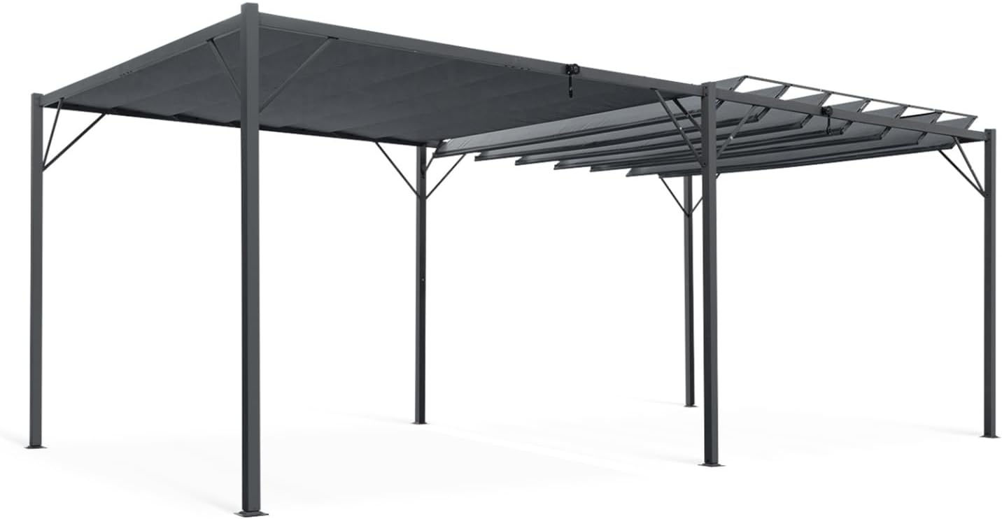 IDMarket - Pergola lames orientables série 3x6 m gris anthracite