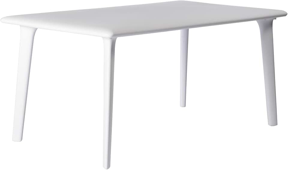 Resol - Dessa - Table de jardin rectangulaire 160x90 cm blanche
