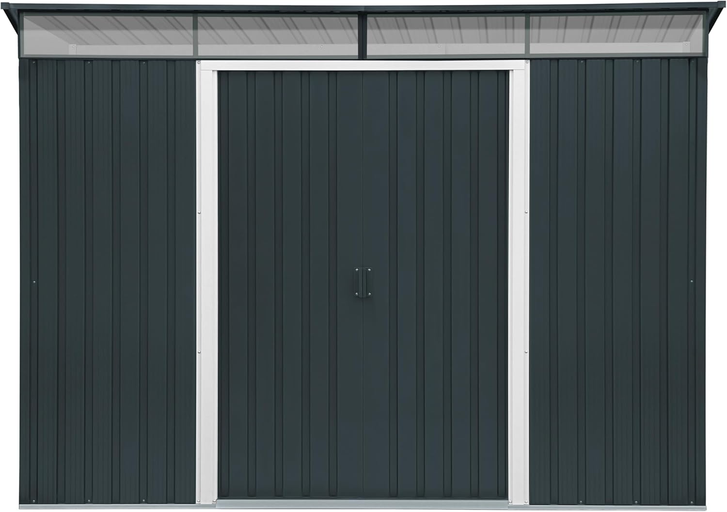 Duramax TOP Pent Roof Skylight 8 x 6 (4.37 m²) Abri de jardin en métal, fabriqué en acier galvanisé, structure de toit renforcée, lucarne intégrée pour la lumière du soleil, Anthracite
