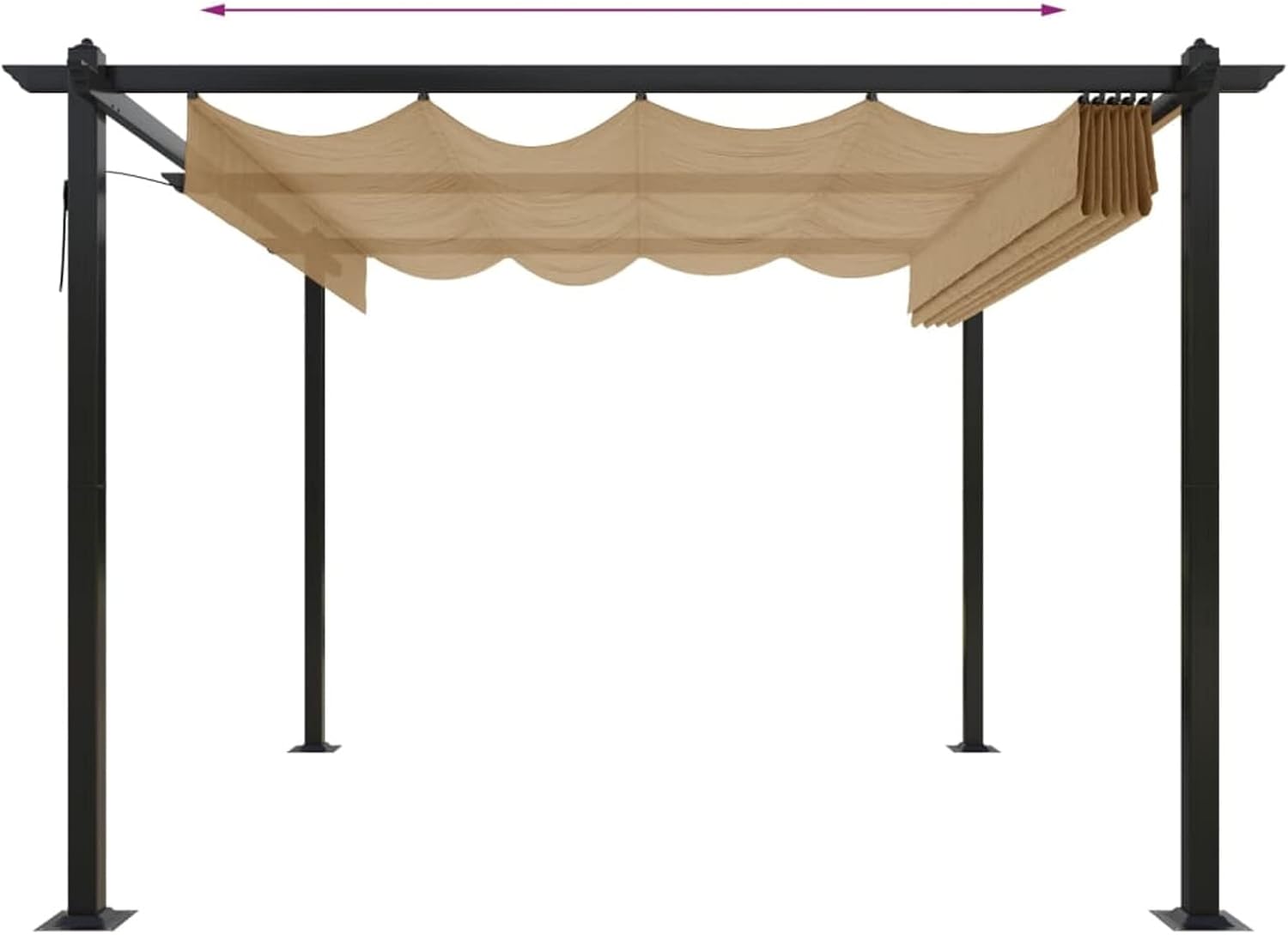Homgoday - pergola extensible toit ouvrant - 3x3m - UV, jardin, taupe
