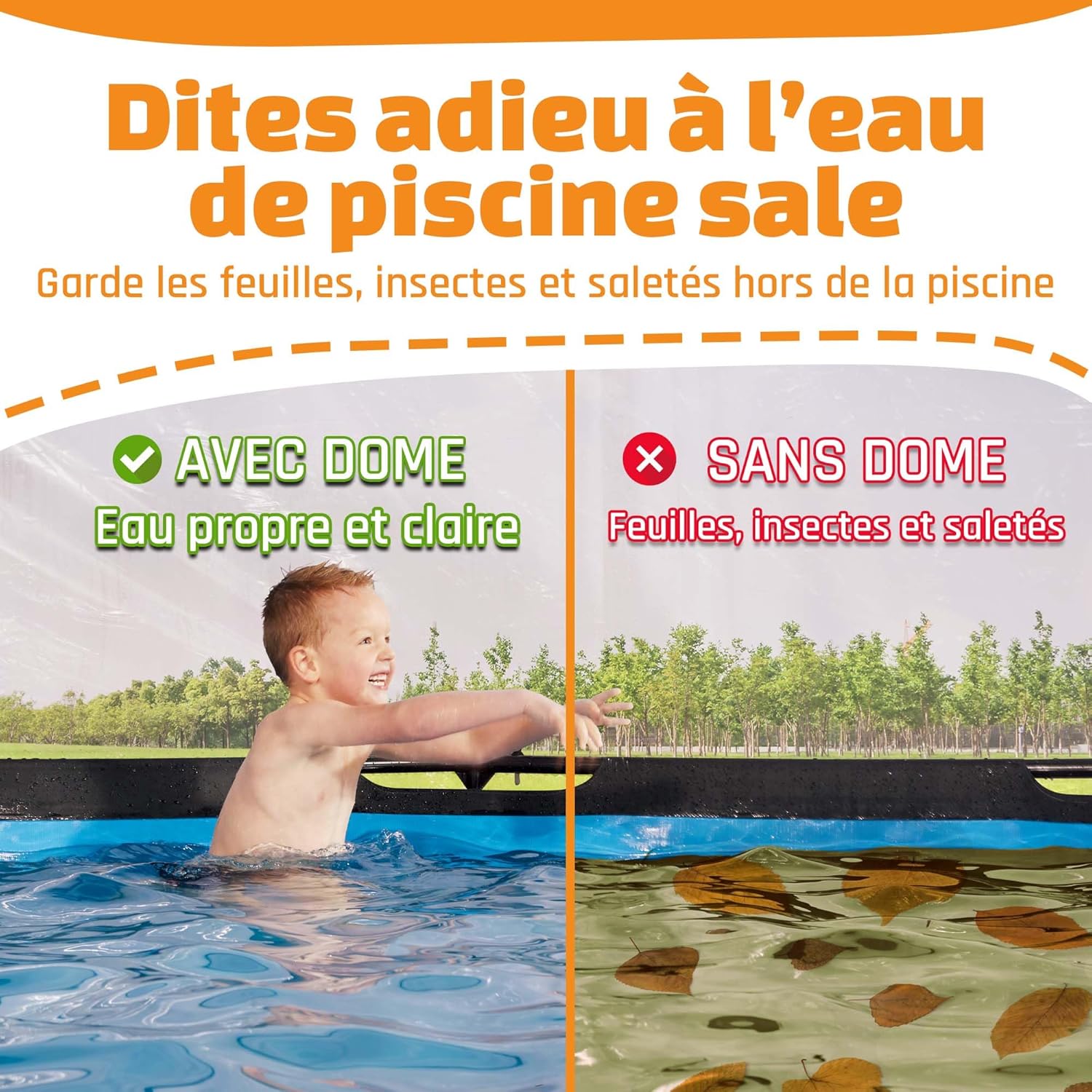EXIT Toys - Dôme de Piscine - ø366cm - Abri pivotant, installation facile, eau chaude