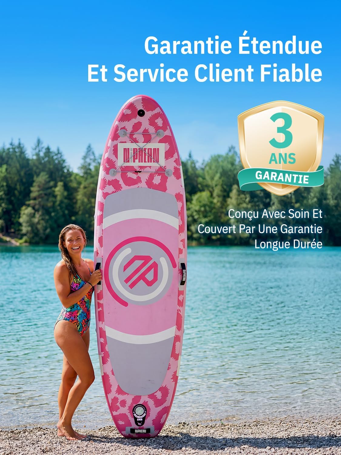 Niphean - Paddle gonflable adulte avec siège, ultraléger, antidérapant, stabilisateur, idéal yoga