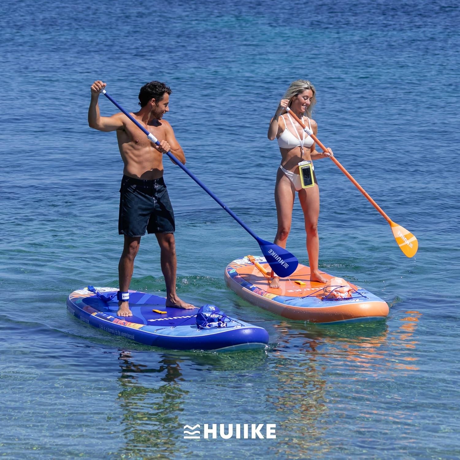 HUIIKE Paddle Gonflable Adulte avec Accessoires Inclus, Pagaie, Ailerons, Pompe. Planche de Stand Up Paddle Grande Stabilité et Résistance. 305 x 84 x 15 cm, Jusqu'à 130 kg