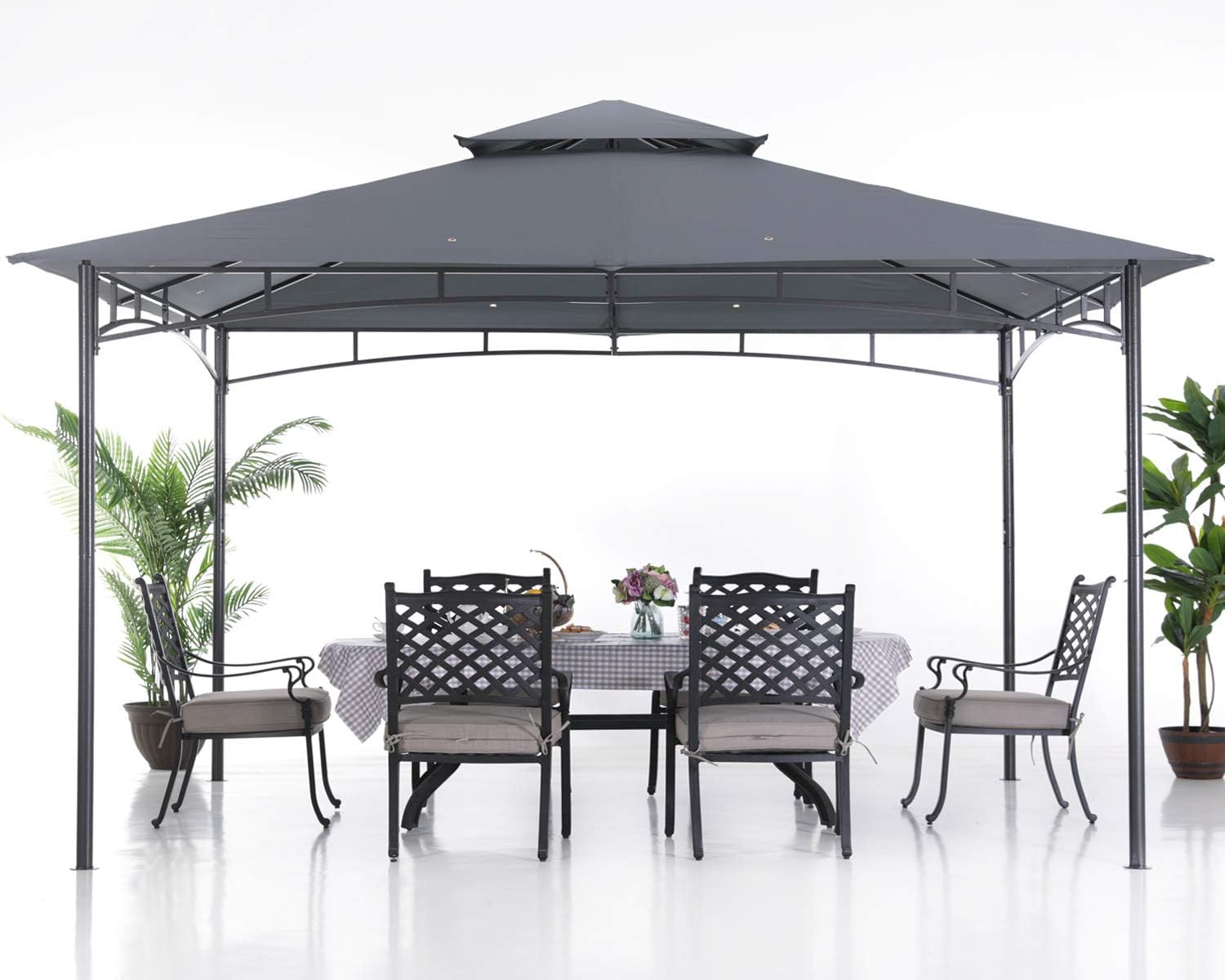 ABCCANOPY - Tonnelle de Patio 10x12 - Cadre acier, gris foncé
