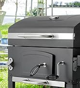 Barbecue Charbon de Bois XL, Grand Barbecue a Charbon avec Couvercle, BBQ Smoker avec Thermomètre...