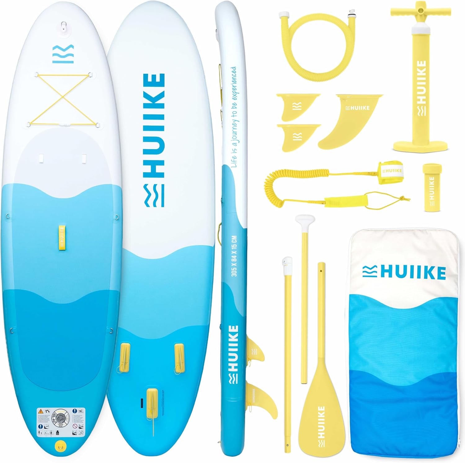 HUIIKE - Paddle gonflable adulte - 305x84x15 cm - grande stabilité, accessoires inclus