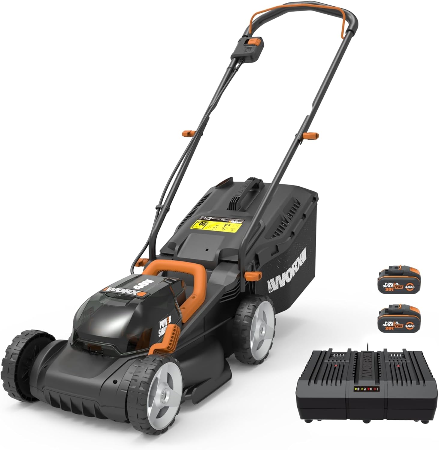 WORX - Tondeuse sans fil 40V, 34cm, 6 hauteurs, compacte, WG779E.1
