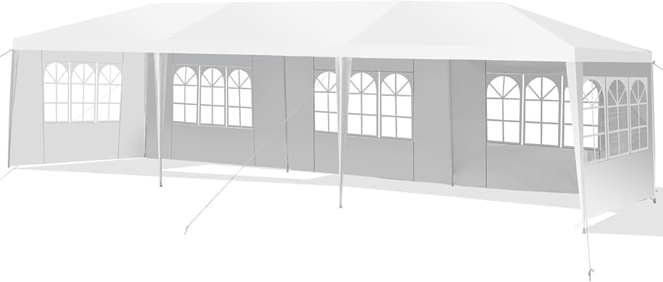 COSTWAY - Tonnelle 3x9m - 5 murs amovibles, piquets solides
