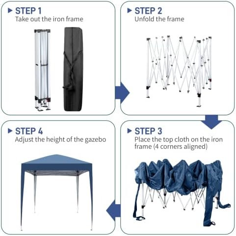 Bonnlo - Tonnelle pliante 2x2m, imperméable, 4 côtés, UV50+