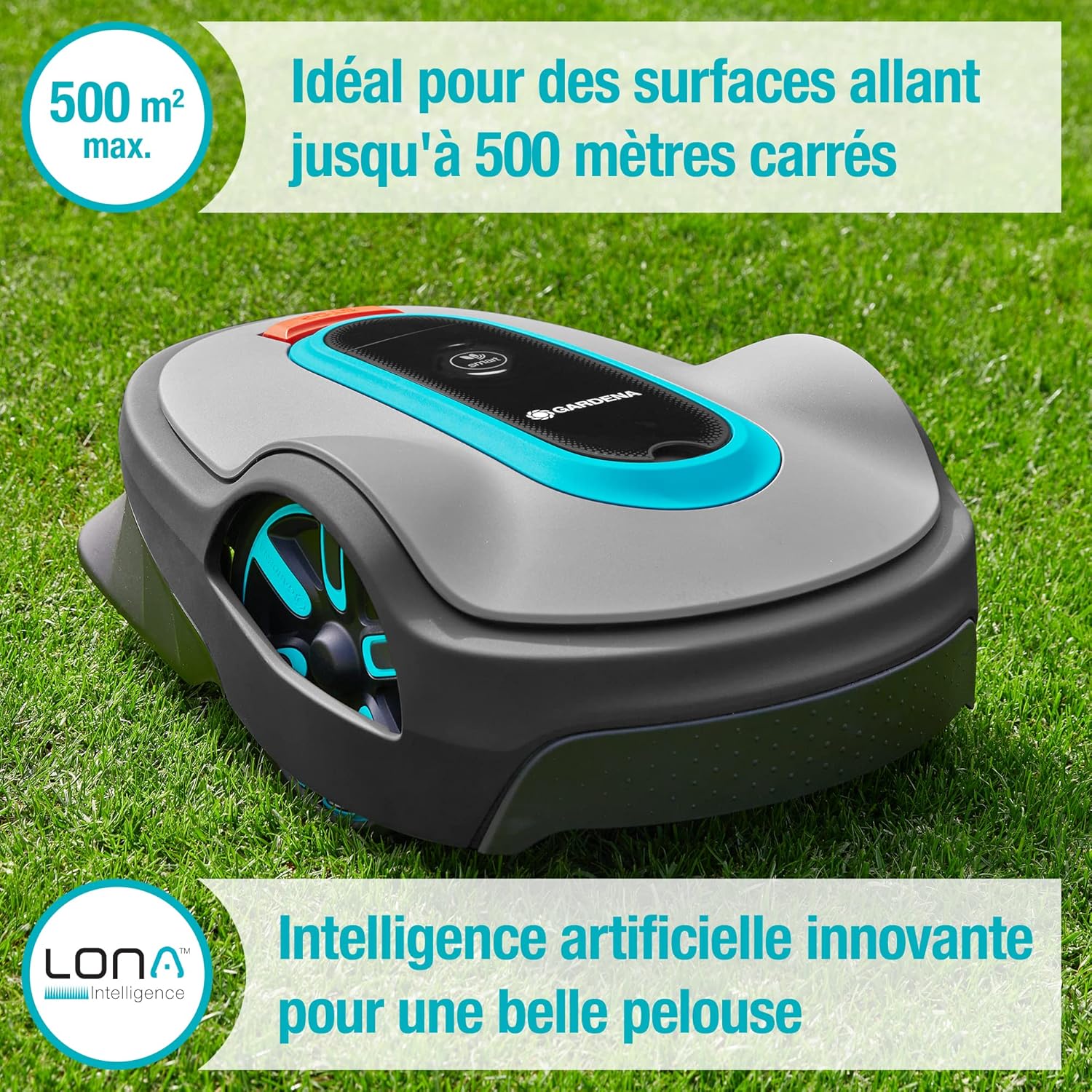 Gardena - Smart SILENO City série - 500m² - IA, contrôle app, pentes 35%, 19602-66