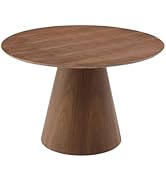 Vente-unique Table à manger ronde - 4 personnes - MDF - Bois foncé - ANTALIZA