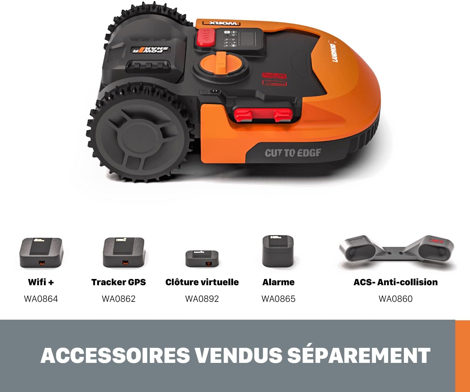 WORX - Landroid Plus Série - 800 m², pente 35 %, coupe, WR148E