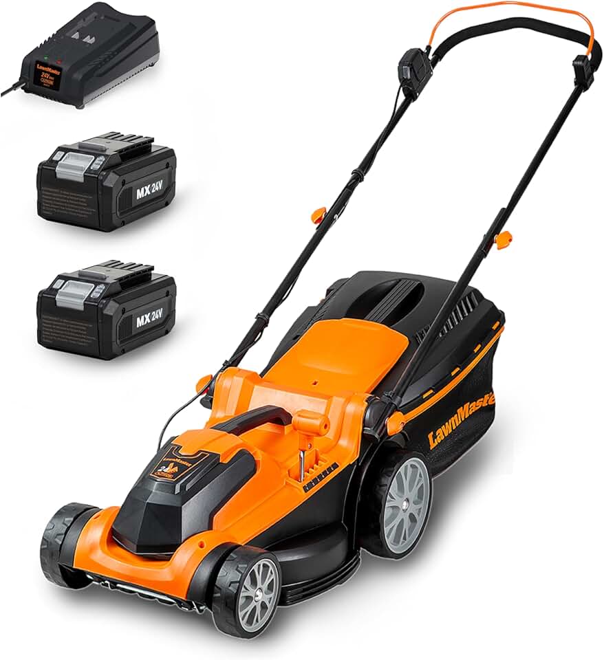 LawnMaster - CLMF2437G - 37cm, 24V, 2x4.0Ah, 6 niveaux, 300m², 40L