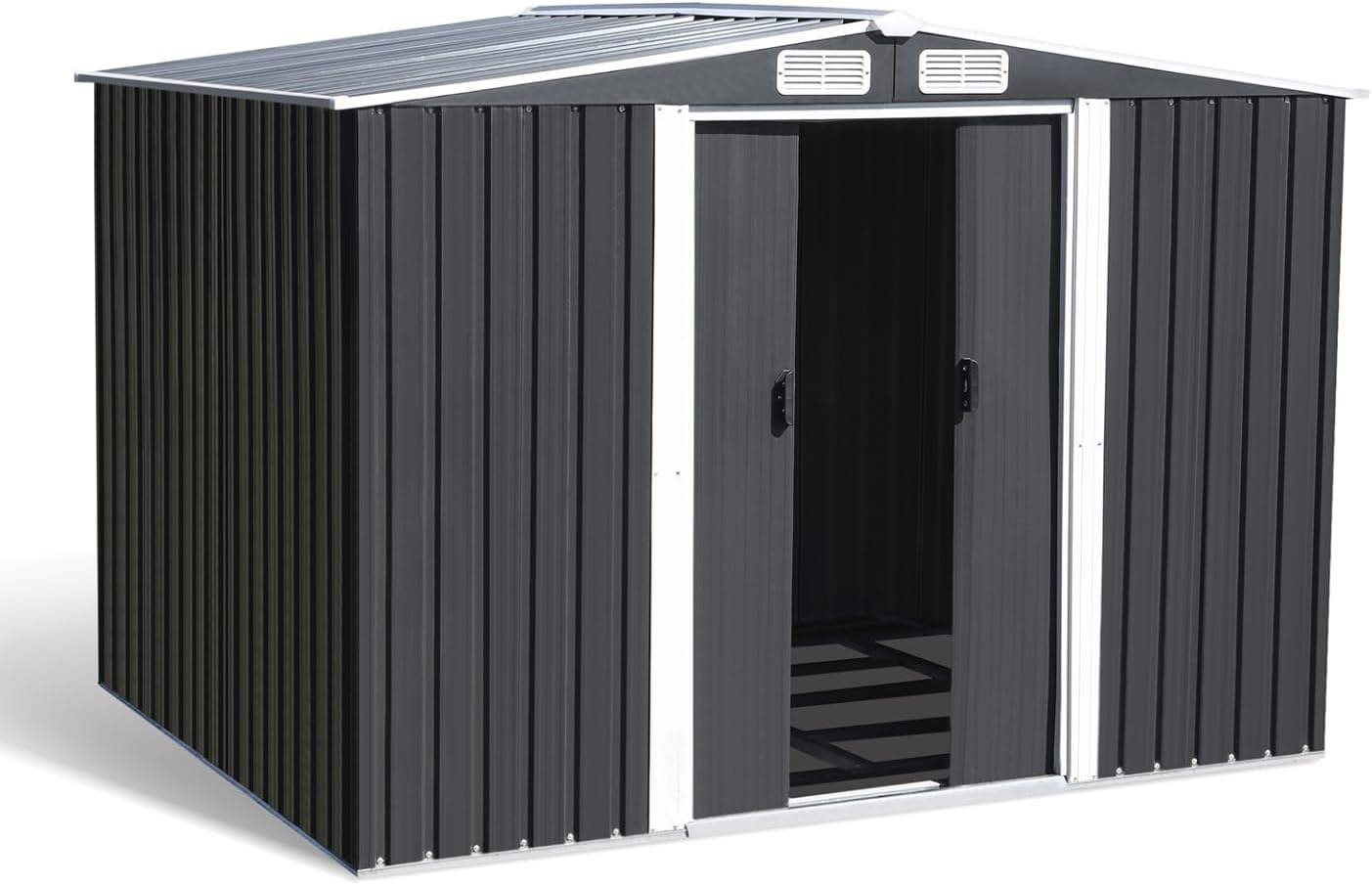 IDMarket - Abri de jardin 5,3m² acier galvanisé avec base