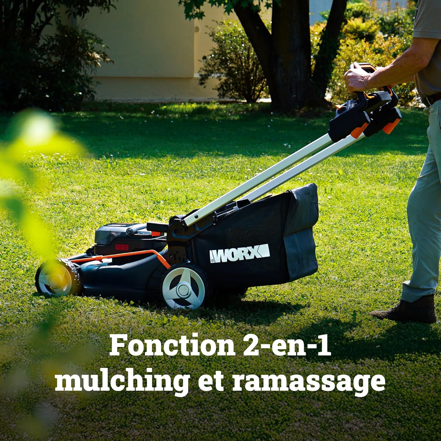 WORX - Tondeuse sans fil Brushless, 46cm, 40V, 55L, mulching, WG749E