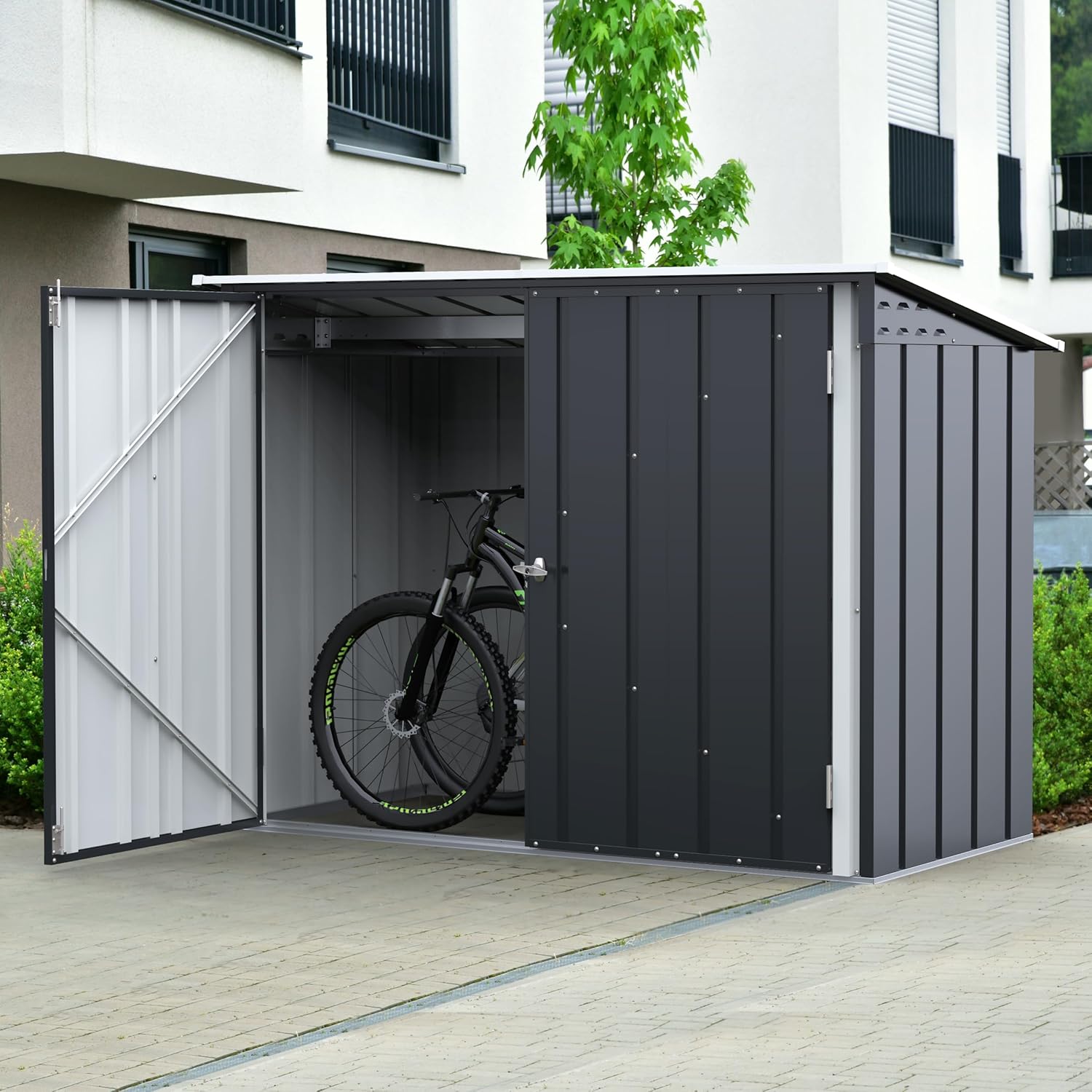 Duramax - Abri à vélos double - 203x101x146 cm - métal, portes verrouillables