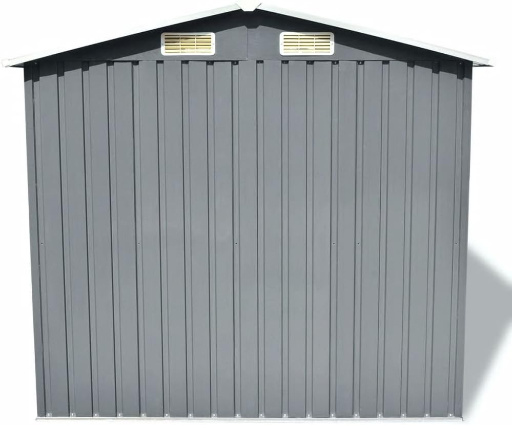 ZEYUAN - abri de jardin métal série - 204x132x186cm, gris, abri outils