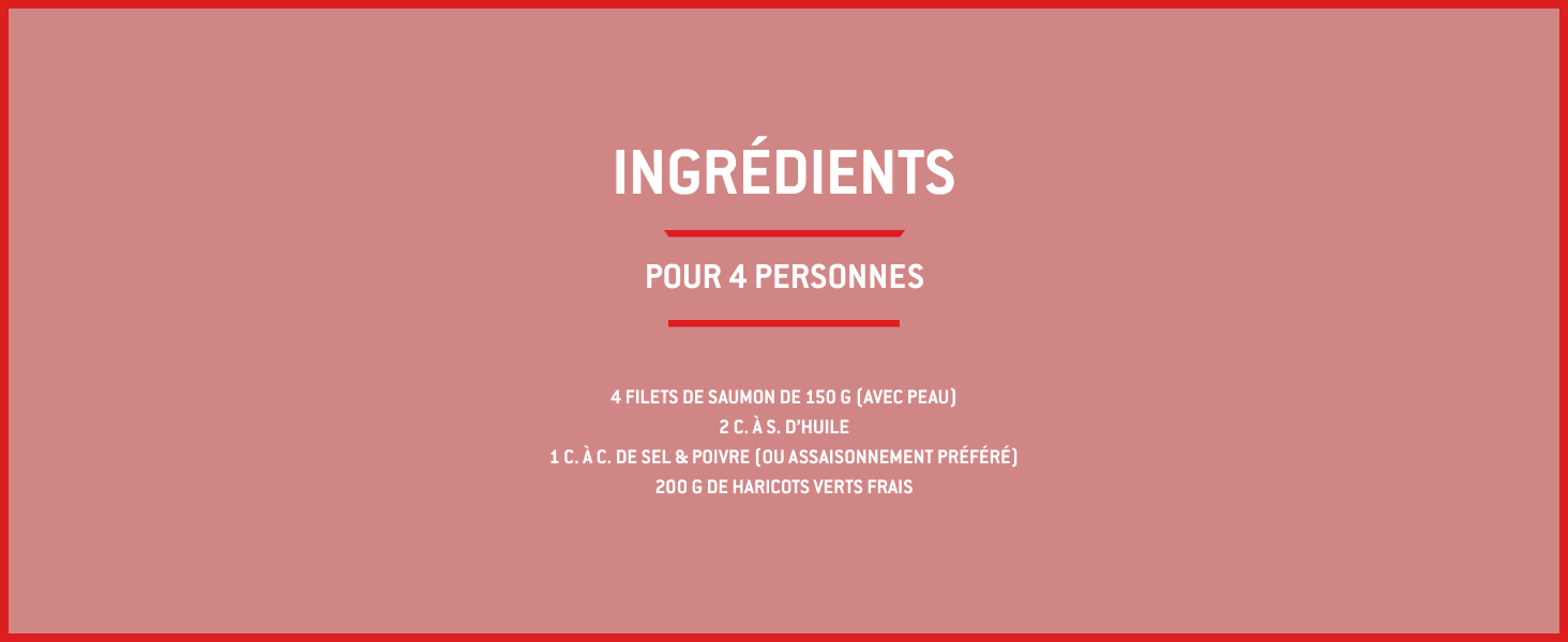 Le texte indique « INGRÉDIENTS ». L'en-tête de section en texte blanc sur fond corail/rose semble faire partie de la mise en page des informations sur le produit.