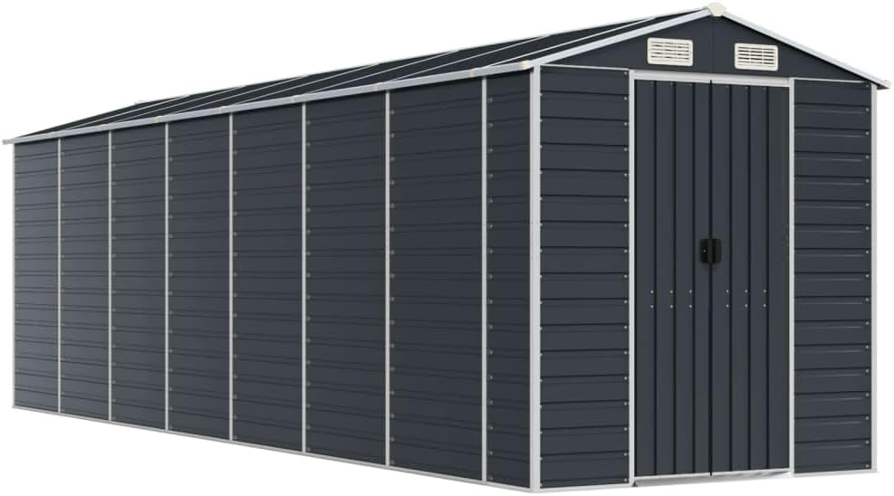 vidaXL Abri de Jardin Anthracite 191x640x198 cm Acier galvanisé