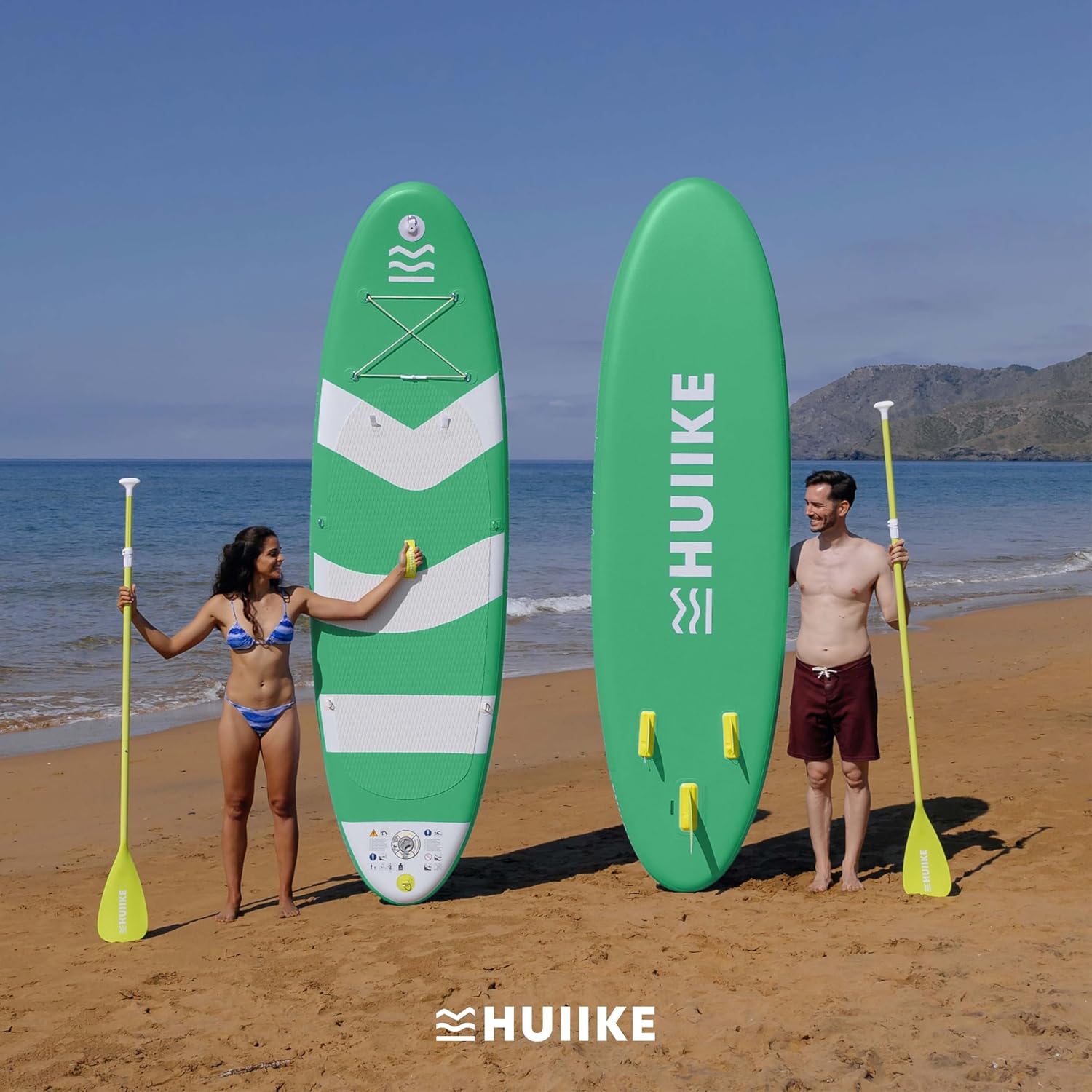 HUIIKE Paddle Gonflable Adulte avec Accessoires Inclus, Pagaie, Ailerons, Pompe. Planche de Stand Up Paddle Grande Stabilité et Résistance. 305 x 84 x 15 cm, Jusqu'à 130 kg