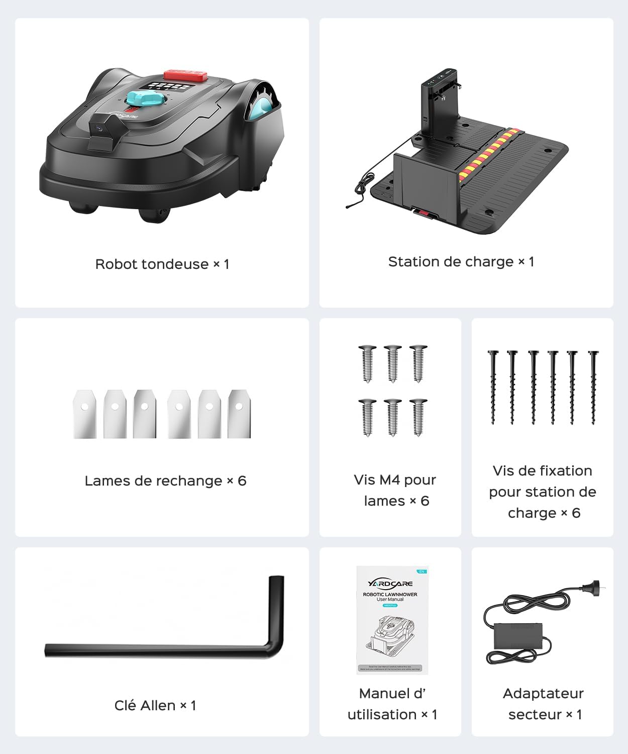 YARDCARE - M800Plus - tondeuse robot 800m², GPS, App, recharge auto