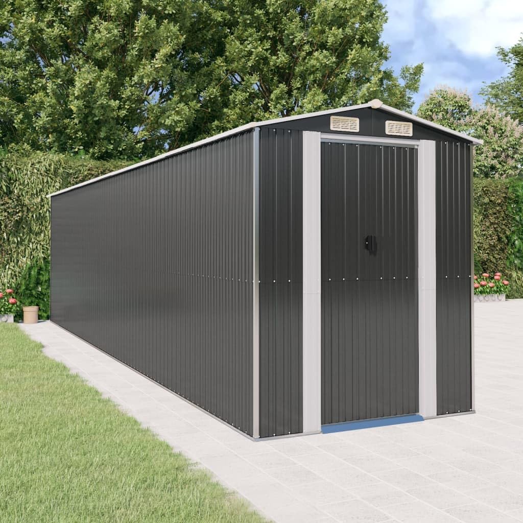 Générique Abri de Jardin Anthracite 192x772x223 cm Acier galvanisé,Structures extérieures, Cabanes & abris de Jardin,3147456