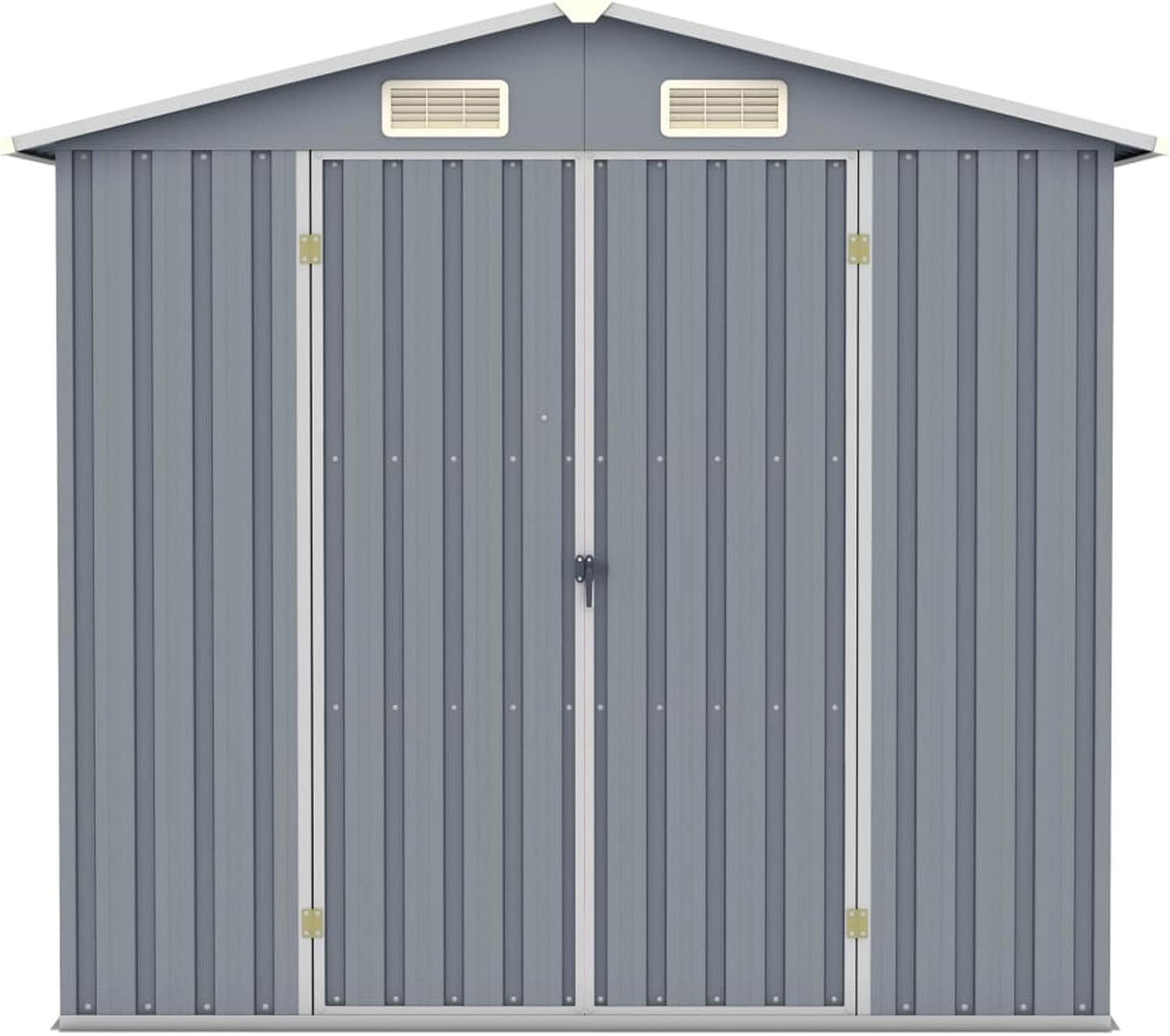 ARKEM - Abri de jardin acier 205x129x183 cm, gris, stockage outils