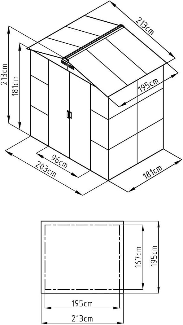 Vente-unique - Abri de Jardin métal effet bois gris 4,15 m² - acier galvanisé - ADELMO