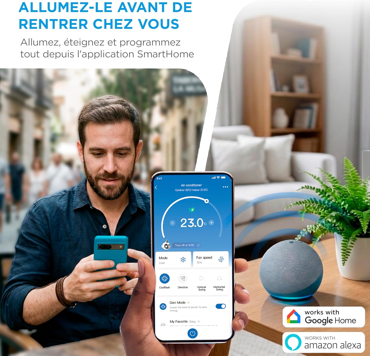 Midea - PortaSplit 12000BTU - 3,5kW, 4-en-1, silencieux, portable MIDEA