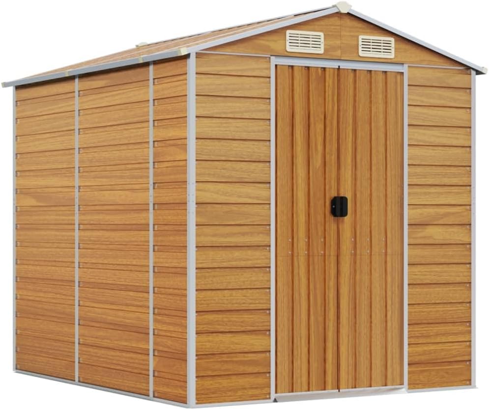 vidaXL - Abri de Jardin série - 191x215x198cm - acier galvanisé, marron clair